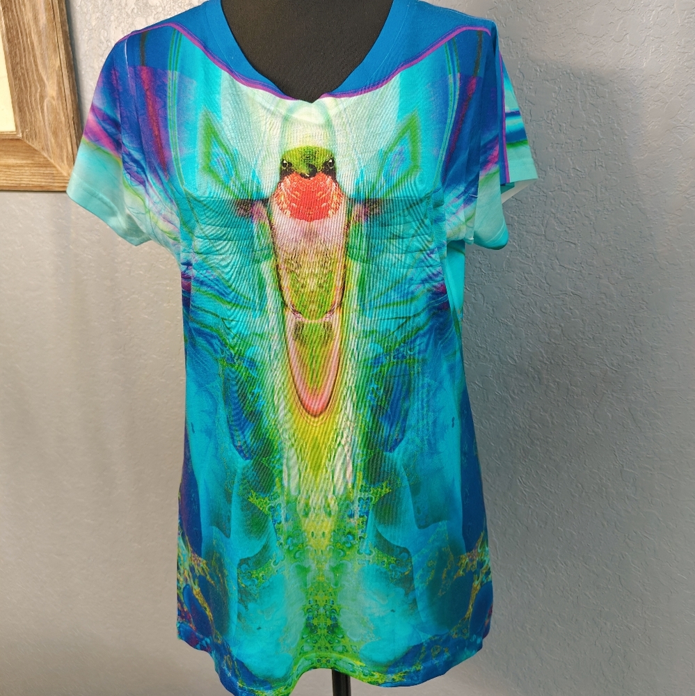 Hummingbird Fire Island Vibes Artist Print Unique Image Vibrant Colors Size  Med